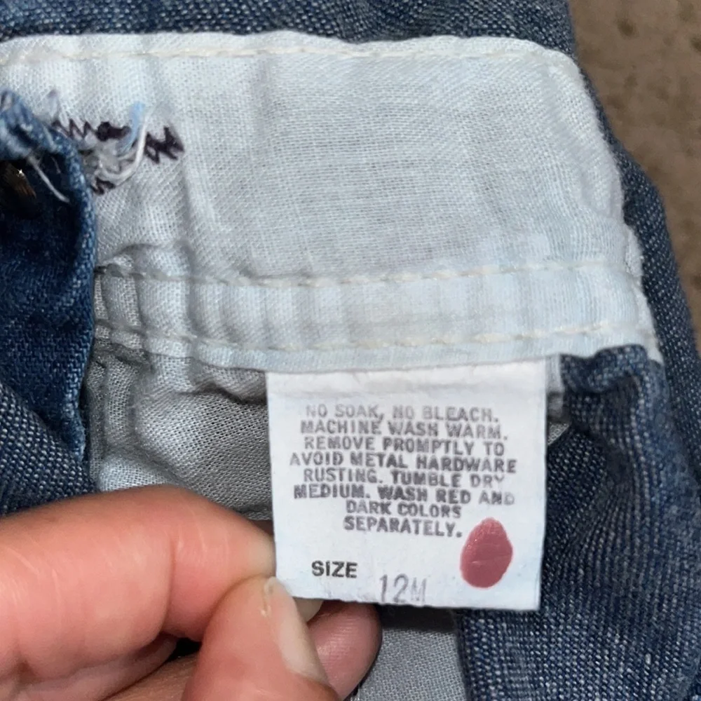 Vintage Oshkosh B'Gosh‎ Vestbak Denim Overalls Car Plane Truck Blue 12M